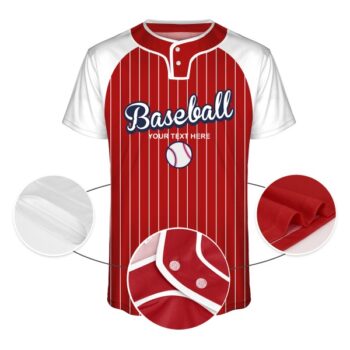 Custom 2-Button Front Baseball Jersey (Full Color Dye Sublimated)