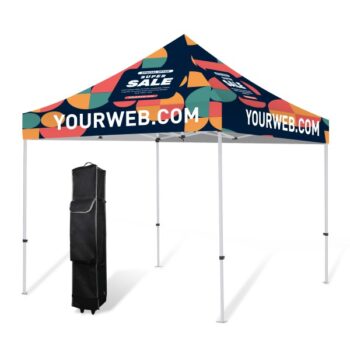 10' Premium Hex Aluminum Frame w/ Full Color Canopy