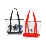 Clear Zippered Tote Bag With Pocket