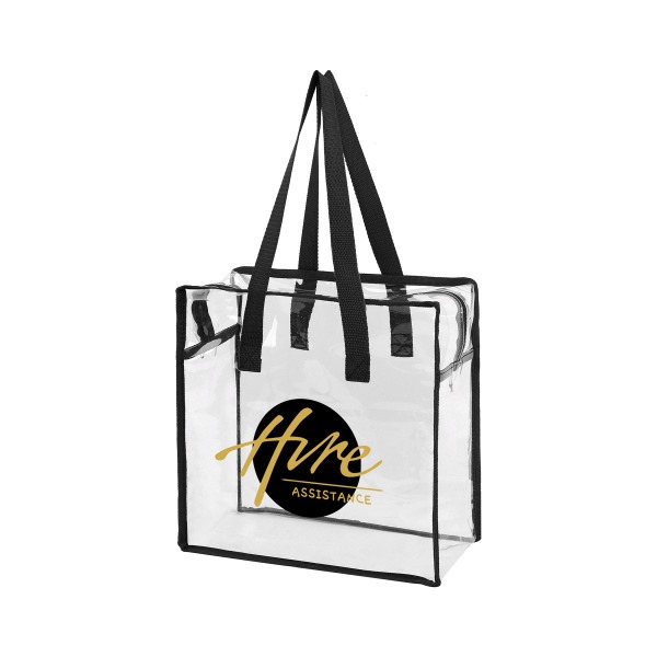 Clear Vinyl Stadium Compliant Zippered Tote Bag Clear Vinyl Stadium Compliant Zippered Tote Bag