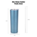20 Oz Stainless Steel Skinny Tumbler w/ Slider Lid