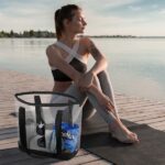 Clear Zippered Tote Bag With Pocket