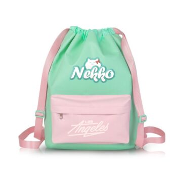 Functional Leather Drawstring Backpack