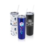 20 Oz Stainless Steel Skinny Tumbler w/ Slider Lid