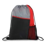 Slant Pocket Drawstring Sports Backpack