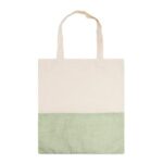 Two-Tone Cotton/ Burlap Tote with Pocket