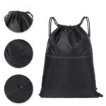 Waterproof Drawstring Gym Bag With Front Pocket