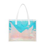 TPU Holographic Tote Bag With Leather Handle