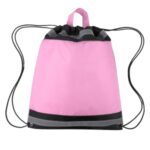 Small Reflective Polyester Drawstring Backpack