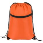 Sports Drawstring Backpack With Zipper Pocket