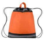 Small Reflective Polyester Drawstring Backpack