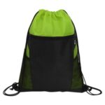 Zippered Drawstring Backpack With Mesh Pockets