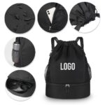 Lightweight Drawstring Backpack With Shoes Compartment