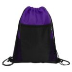 Zippered Drawstring Backpack With Mesh Pockets