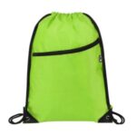 420D Heavy Duty Drawstring Backpack With Front Zipper