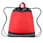 Small Reflective Polyester Drawstring Backpack