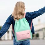 Functional Leather Drawstring Backpack