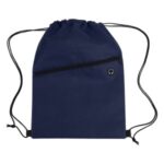 Non-Woven Sports Drawstring Bag with Front Zipper