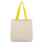 8 Oz Cotton Tote Bag With Contrast Color Web Handles