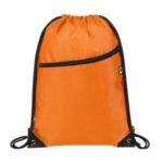 420D Heavy Duty Drawstring Backpack With Front Zipper