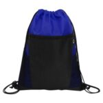 Zippered Drawstring Backpack With Mesh Pockets