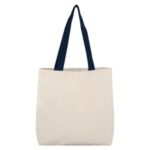 8 Oz Cotton Tote Bag With Contrast Color Web Handles