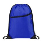 420D Heavy Duty Drawstring Backpack With Front Zipper