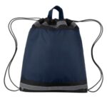 Small Reflective Polyester Drawstring Backpack