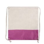 Two-Tone Cotton/ Burlap Drawstring Bag