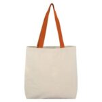 8 Oz Cotton Tote Bag With Contrast Color Web Handles