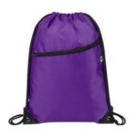 420D Heavy Duty Drawstring Backpack With Front Zipper