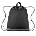 Small Reflective Polyester Drawstring Backpack