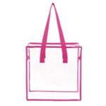 Clear Vinyl Stadium Compliant Zippered Tote Bag