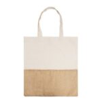 Two-Tone Cotton/ Burlap Tote with Pocket