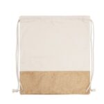 Two-Tone Cotton/ Burlap Drawstring Bag