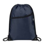 420D Heavy Duty Drawstring Backpack With Front Zipper