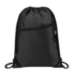 420D Heavy Duty Drawstring Backpack With Front Zipper