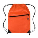 Drawstring Backpack with Front Zipper Pocket