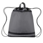 Small Reflective Polyester Drawstring Backpack