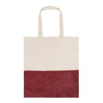 Two-Tone Cotton/ Burlap Tote with Pocket