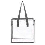 Clear Vinyl Stadium Compliant Zippered Tote Bag