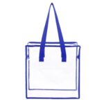 Clear Vinyl Stadium Compliant Zippered Tote Bag