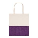Two-Tone Cotton/ Burlap Tote with Pocket