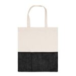 Two-Tone Cotton/ Burlap Tote with Pocket