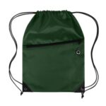 Drawstring Backpack with Front Zipper Pocket