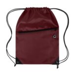 Drawstring Backpack with Front Zipper Pocket