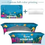 8′ Open Back Stretch Table Cover (Full Color Dye Sublimation)