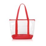 Clear Zippered Tote Bag With Pocket