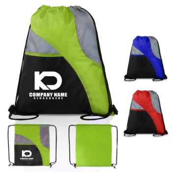 Tri-Color Drawstring Backpack