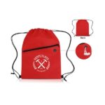 Non-Woven Sports Drawstring Bag with Front Zipper